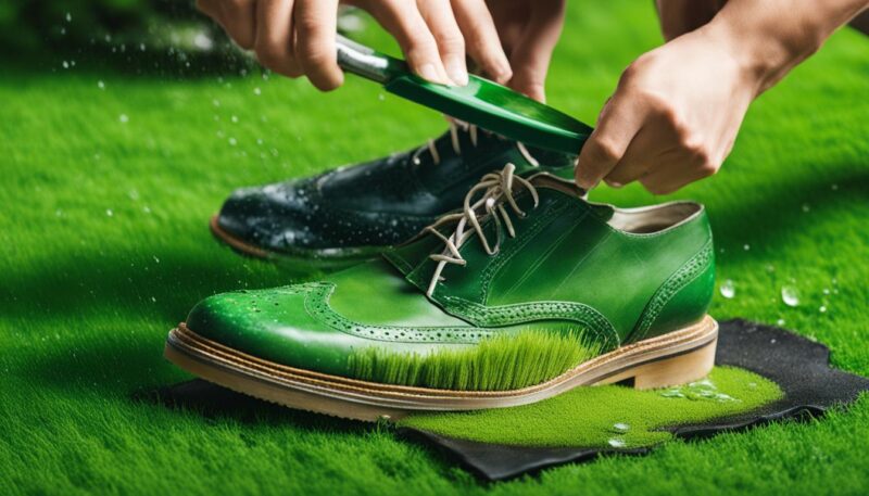 Usuwanie plam z trawy z butów